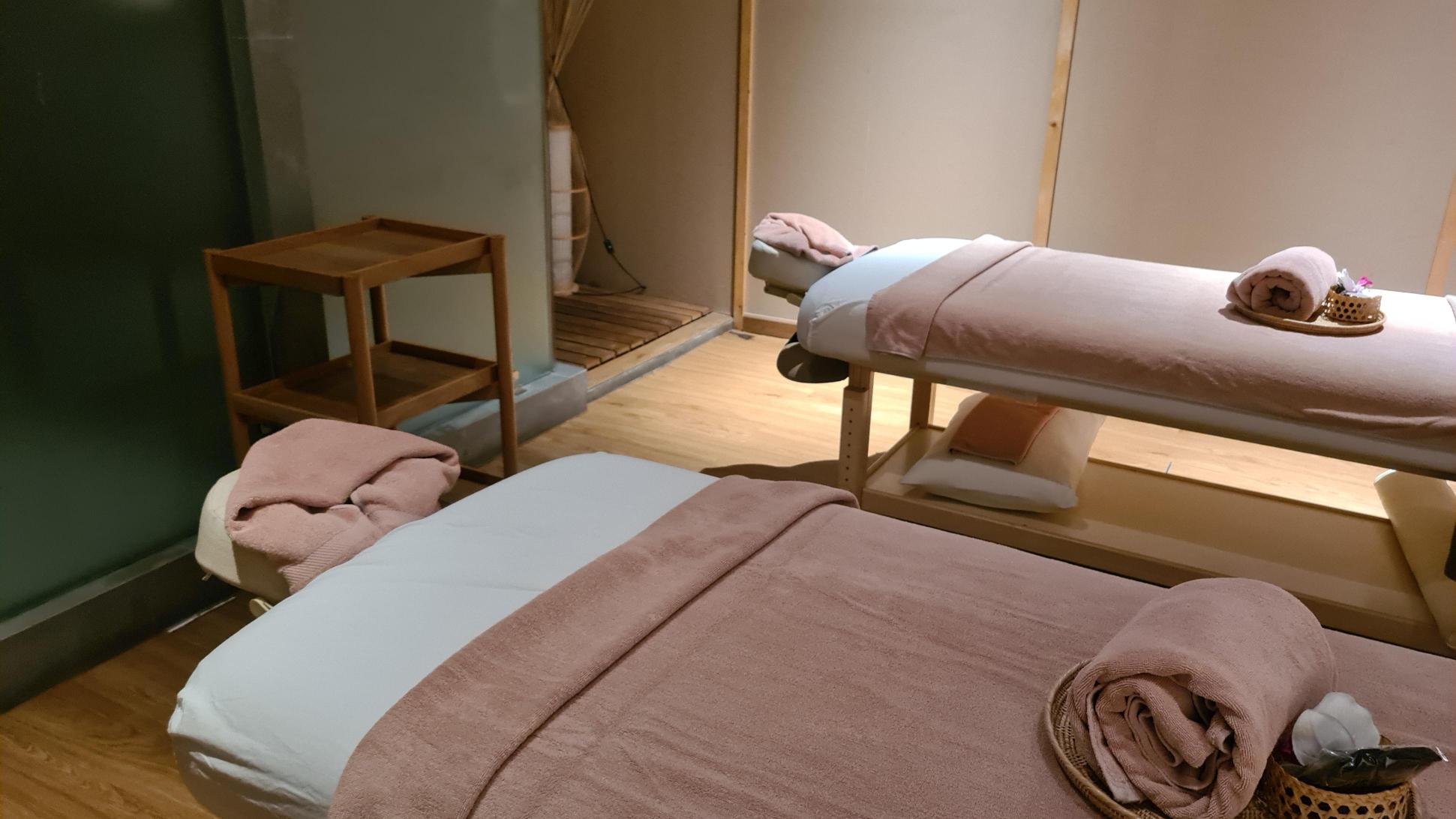 施設にて入浴＋マッサージ